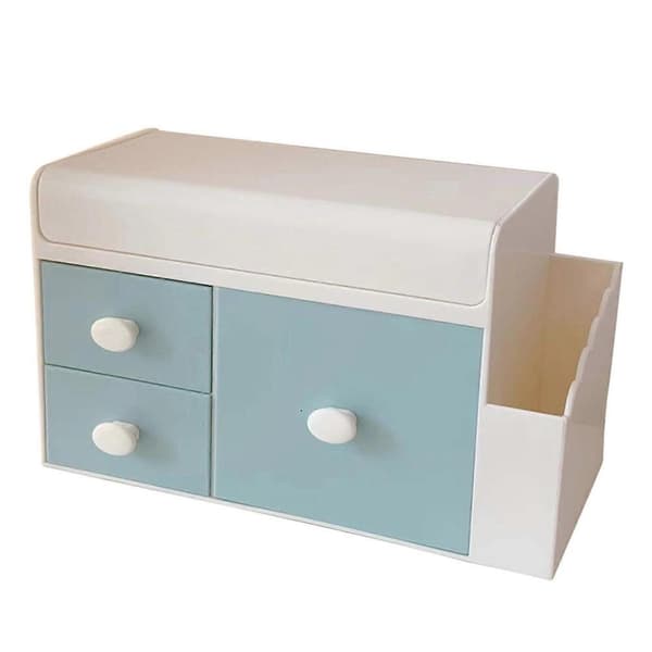 Seablue Decorative Desktop Storage Box with Drawer for Skincare & Small Items-FX-