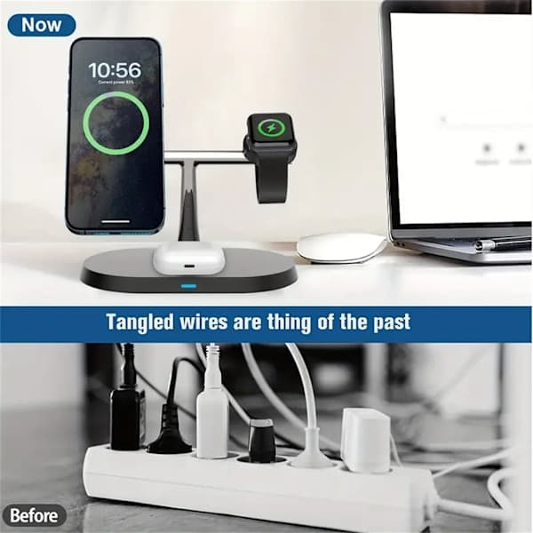 3-i-1 magnetisk trådløs ladestasjon for iPhone 15 14 13 12 Pro Max-FX-
