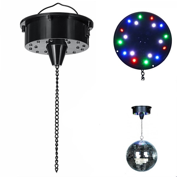 Roterande spegel Discokula Motor Hängande ljudstyrd 18 LED-lampor