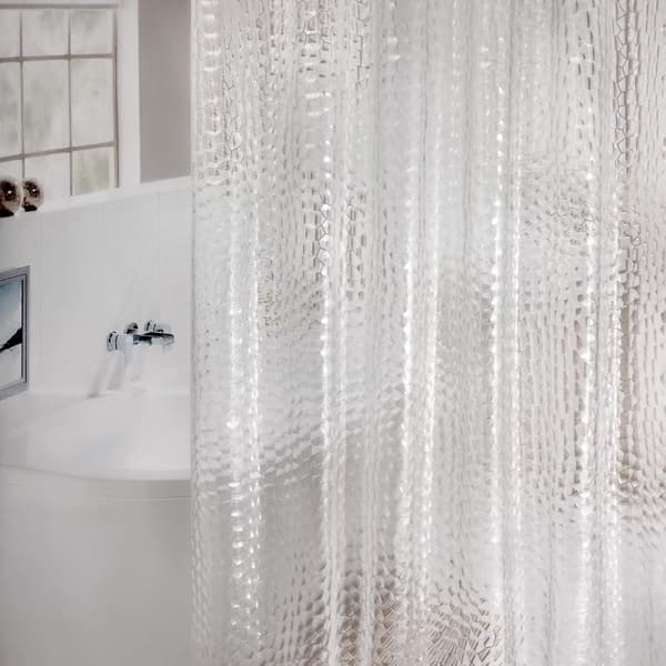 Transparent duschdraperi med viktmagnet undertill