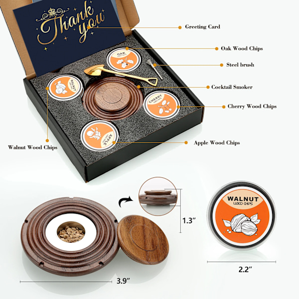 Cocktail Smoker Kit Rökningsset med 4 Träflis