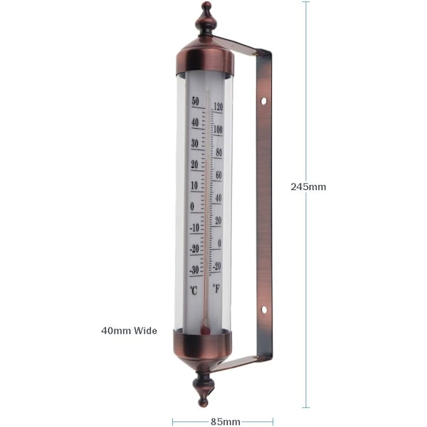 Utomhustermometer med mätare, bronsfärg - Stilren utomhustermometer【HY】