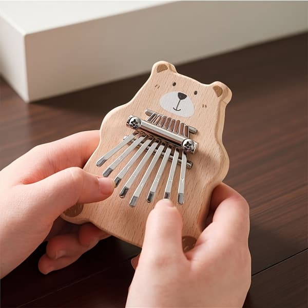 8-tangent Mini Kalimba Tommelfingerklaver - Træ Fingerharpe-FX-