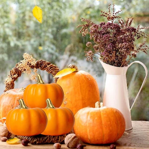 Kunstige græskar af skum til Halloween og efterårsdekoration, genanvendelige hobbygræskar til hjemmet og fester
