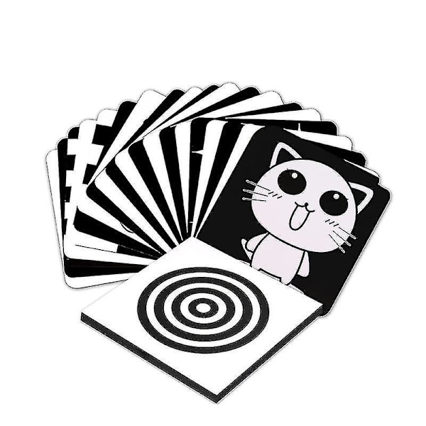 Svartvita Baby Flash Cards 20 st 40 Bilder Baby Sensoriska Kort Visuell Stimulering Leksaker för Ne Db【HY】