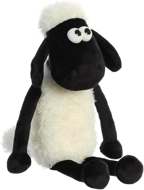 Fåret Shaun 61173 20 cm Plysdyr, Sort og Hvid, 20 cm, Velegnet til voksne og børn-FX-