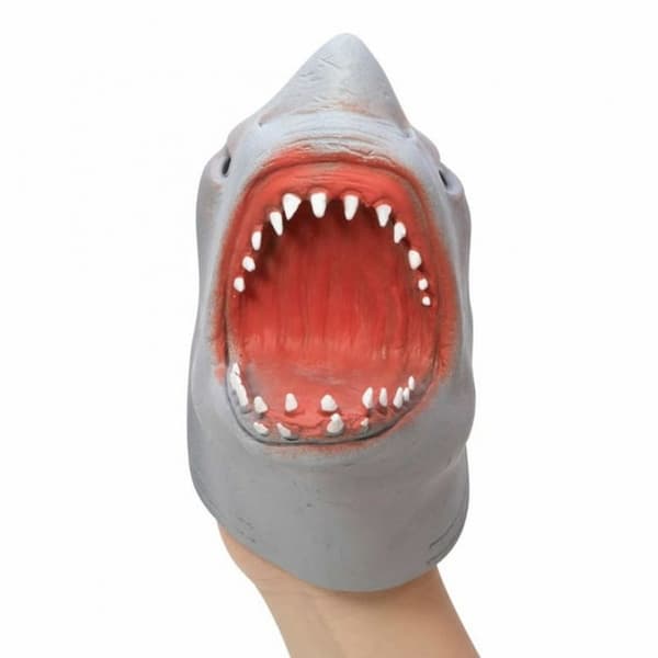 Stretchy Hajdocka i Material, Mjukt Gummi Säkert Material för Barn Handdocka Handskar, Realistisk Hajdesign med Rörlig Mun, Fidget Leksaker för-FX-
