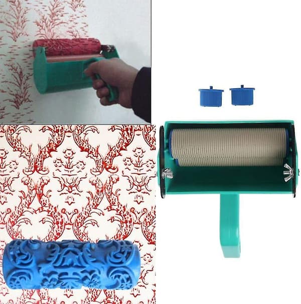 DIY Mönsterrullar Bärbar Målarroller Heminredning Professionell Plasthandtag Målningsmaskin-FX-
