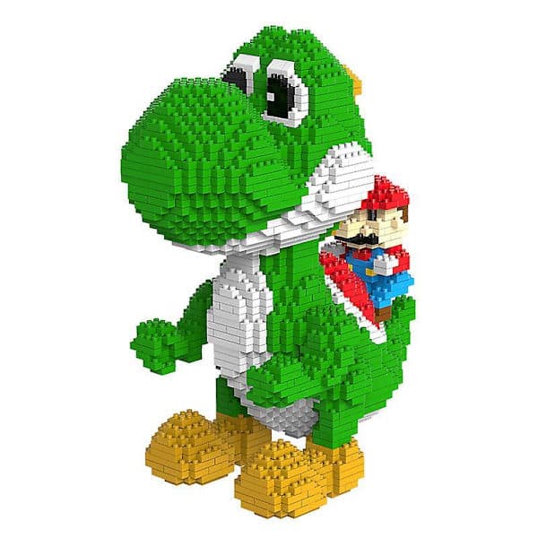 Puzzle compatible with Super Mario building blocks; puzzle character building block toy.-FX-