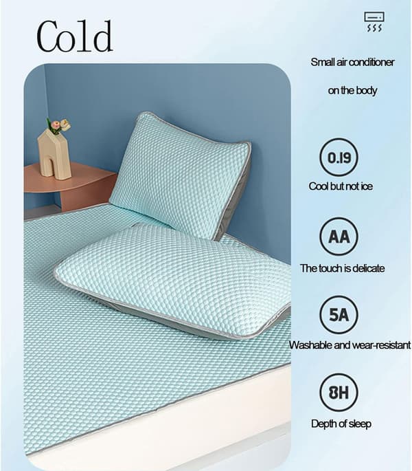 Self-cooling mat for single and double beds - Summer cooling mat with cooling sensation and effective cooling effect for increased comfort Grey-FX- Grey 200 x 220cm