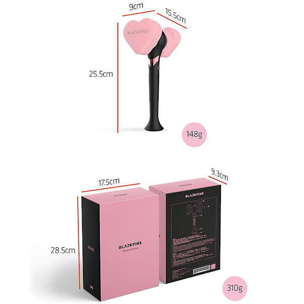 Officiel Black Pink Lightstick Koncertlys Lysende Hammer Glow
