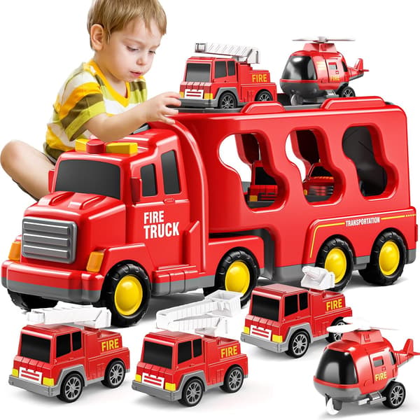 Leker for 3 4 5 6 år gamle gutter jenter - 5 i 1 transportbil -FX-