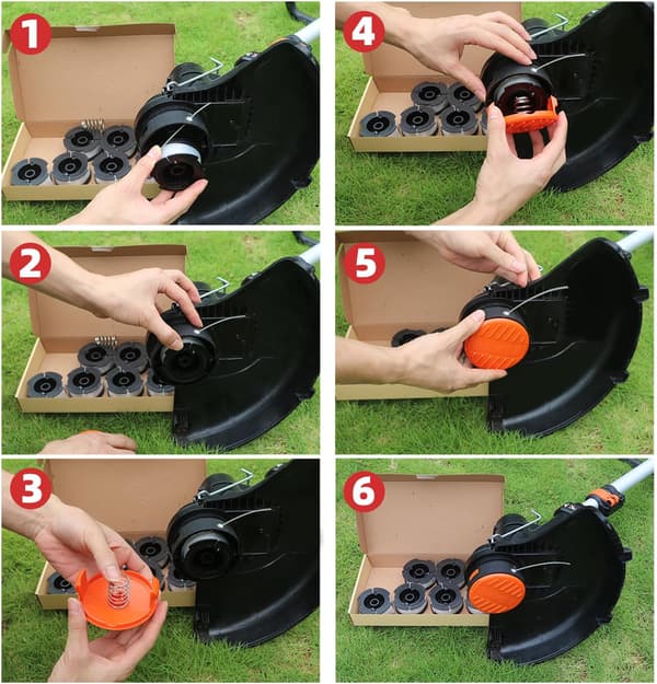 6-pakks erstatningstrimmerline for Black & Decker STC1820 ST5530 GLC1823L20 gresstrimmere-FX-