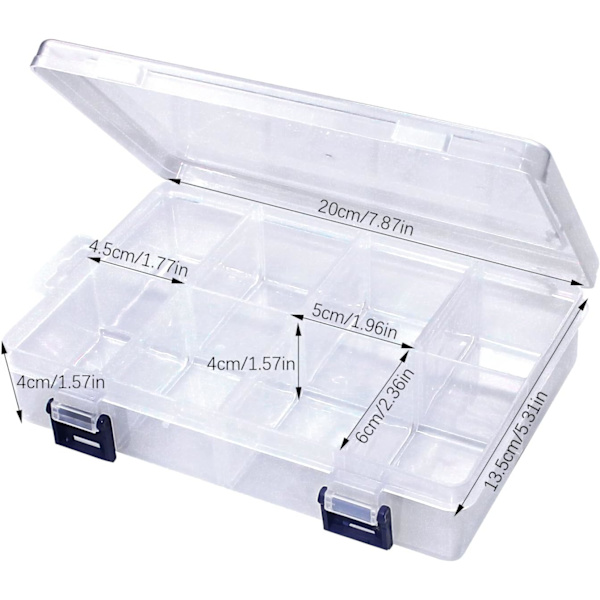 3-pack Plastic Storage Box - 20*13.5*4.5CM - Divided Box Plastic Box Storage for Crafts Jewelry Beads-FX-