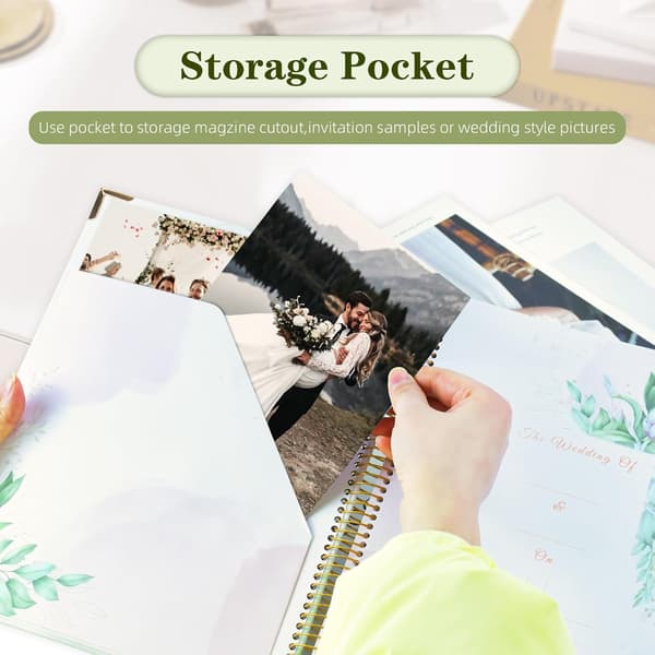 Wedding Book and Planner for Newly Engaged Couples 176 Pages Wedding Organizer Notebook with Stickers, Checklists, and Calendars-FX-