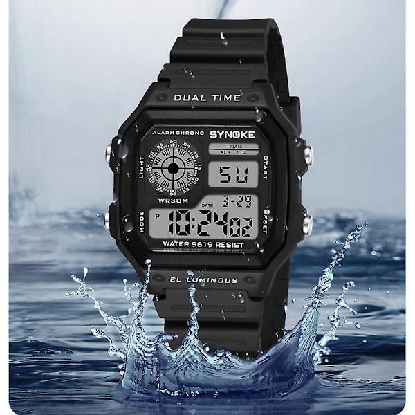 Herre AE1200WH-1A Svart Analog Digital Multifunksjonell Klokke