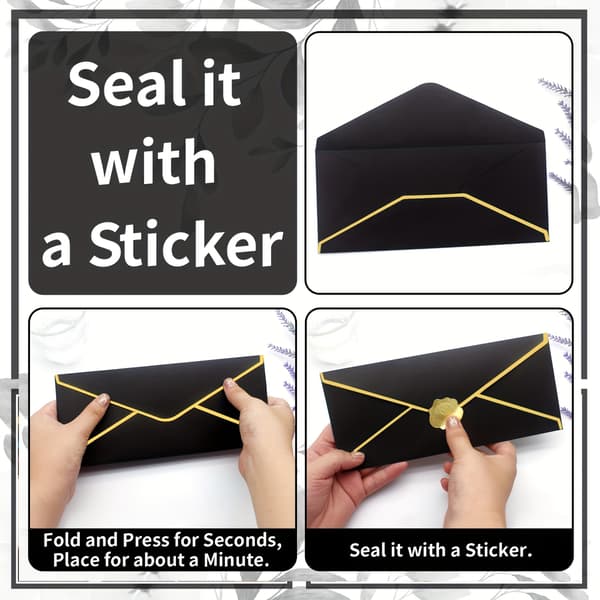 Forretningskonvolutter med V-flap og guldkant til kontor- og brevforsendelse 50Env+50Stk Dark Green