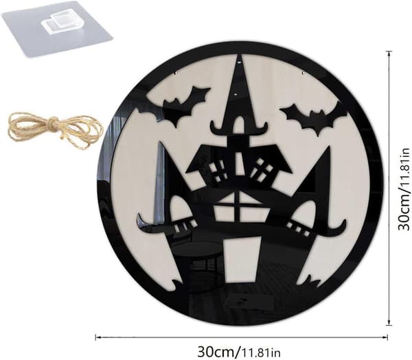 Halloween-pynt til dør, Glad Halloween hængende dørskilt