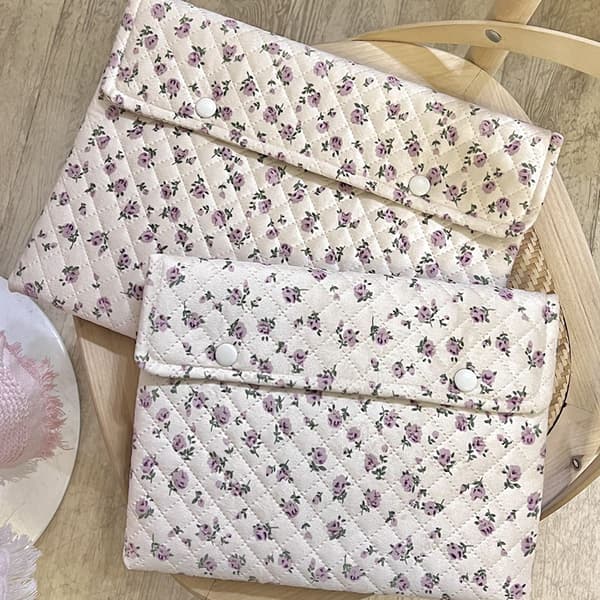 Blommönster e Laptopfodral Väska 11 13 14 Tum För Bok Rosa-FX-
