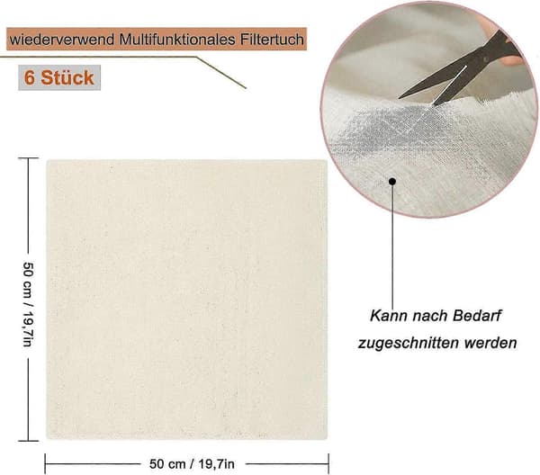 6-pack ostdukar, 50 x 50 cm, finvävd, grad 100, ren bomull-FX-