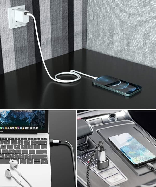 4-pakkaus USB-C–USB-sovitin iPhone 16 15 14 13 -lataukseen-FX-