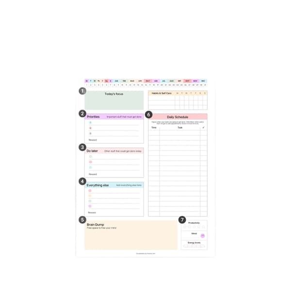 ADHD Daily Planner, Productivity Organizer, Focus & Time Management Journal-FX-