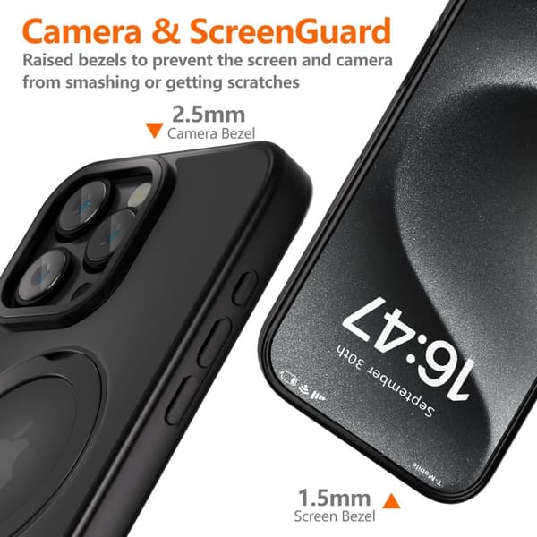 Tech-Protect iPhone 16 Pro Max Cover med MagSafe & MagRing i Mat Sort-FX-