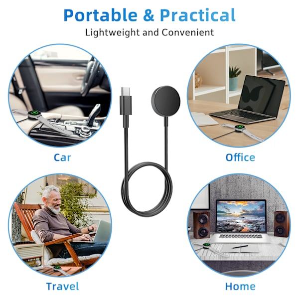 USB-C ladekabel for Samsung Galaxy Watch 3/4/5/6/7 & Active-FX-
