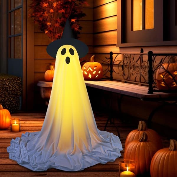 Animeret stående heksespøgelse til udendørs Halloween-udsmykning-FX-