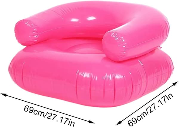 Oppustelig stol, behagelig blød luftsofa bærbar | Udendørs oppustelig sofa | til stue soveværelse læsning udendørs camping strand pool tra-FX- Pink