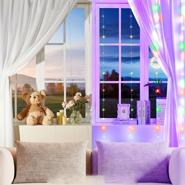 100 LED fe-gardinlys flerfarvede USB-lyskæder indendørs 100 LEDs Multi-Color