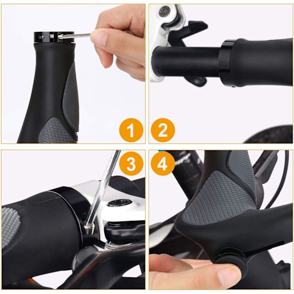Sykkelstyre, Ergonomiske Gummisykkelstyre, Sklisikre Styre 22mm, for MTB BMX Sammenleggbare By-Sykler, Sparkesykkelstyre【HY】