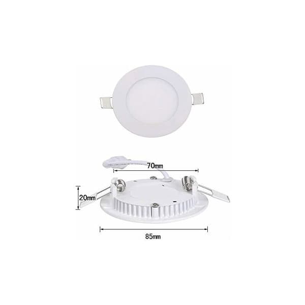 10 stk. 3W Kold hvid 6000K Indbyggede Downlights LED Downlight Ultratynde Panel Runde Indbyggede Downlights LED Downlight Ultratynde Downlights LED Loft-FX-