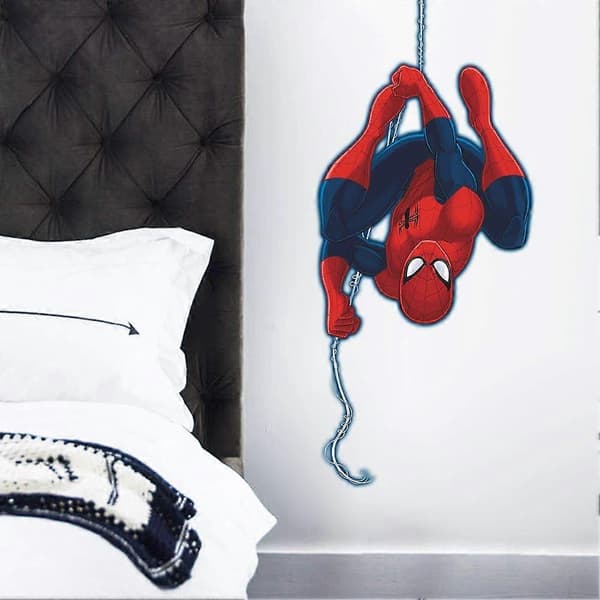 Spider-Man 3D Väggdekaler Spiderman Tapet Spiderman 3D Väggdekaler Väggdekaler för Barn Sovrum Vardagsrum Barnkammare Bakgrund Rem -FX-