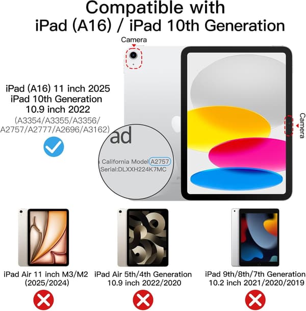 Slankt stativ hårdt etui til iPad 11./10. generation 2025/2022 model, sort-FX-