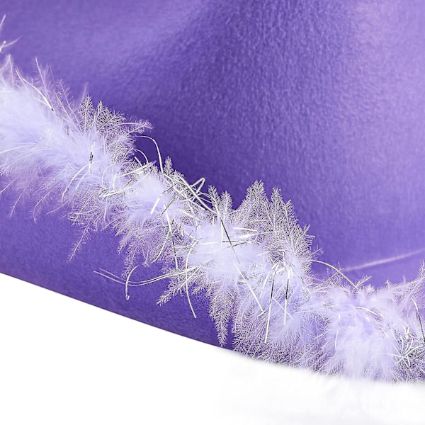 Cowboyhat til damer i vintage-stil med fluffy fjer, bred skygge, Western Disco Cowboyhat