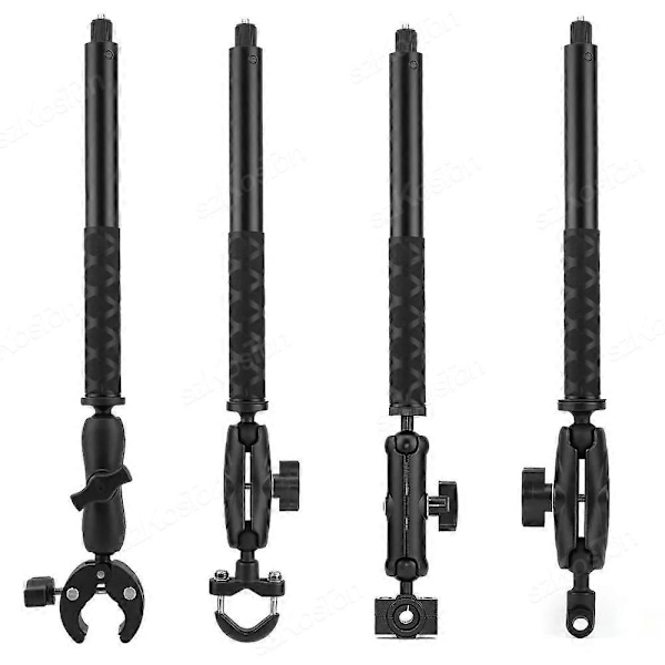 Moottoripyörän pyöräteline Panoraama Selfie Stick Monopod Kiinnike Ohjaustangon kiinnitys Insta360 One X2 X3 X4 GoPro 12 11 10 DJI Lisätarvikkeet-JK-