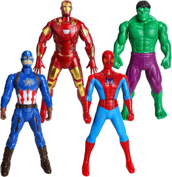 Marvel Figures, Superhero Figures 18 cm, 4-pack Avengers Figures, Marvel Toy Titan Hero Series-FX-