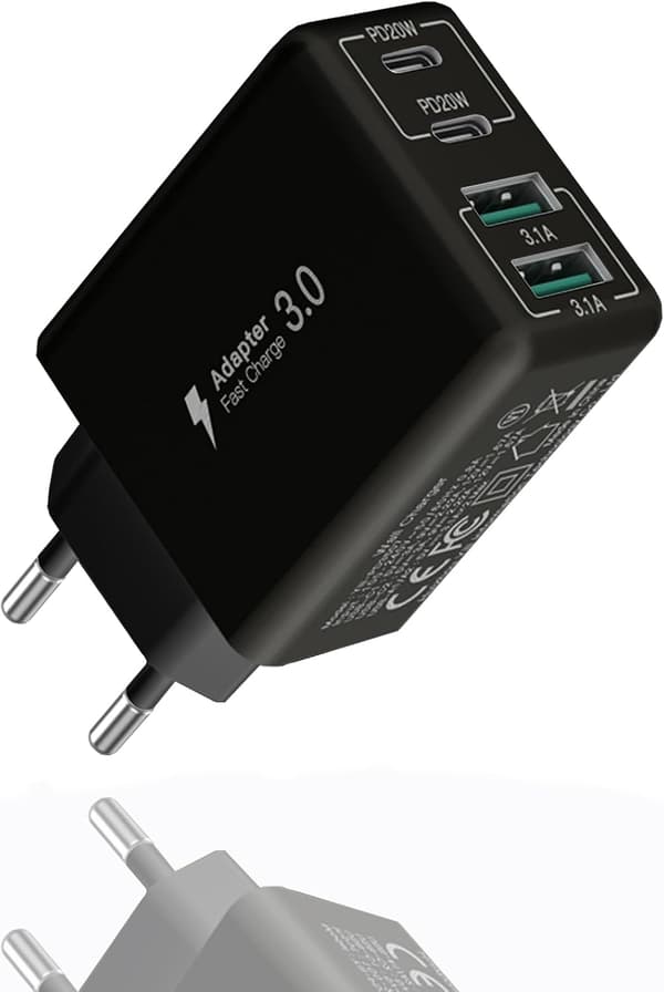 USB C-oplader, 40 W USB multi-hurtigoplader, flere USB-stik USB-opladningsstik-adapter, USB-oplader-FX-