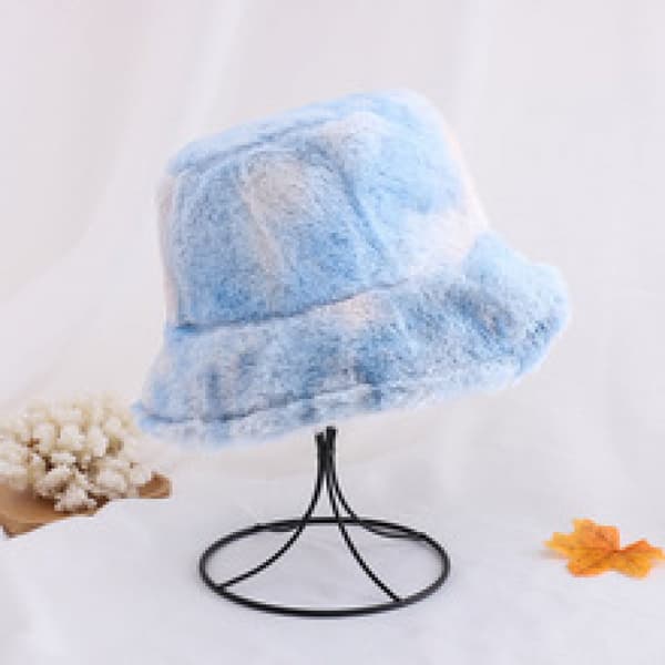 Fuskpäls Bucket Hat med Justerbar Dragsko, Vintermössa för Kvinnor-FX-