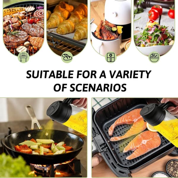 2-i-1 oliedispenser og sprayflaske til madlavning, bagning og grill Black