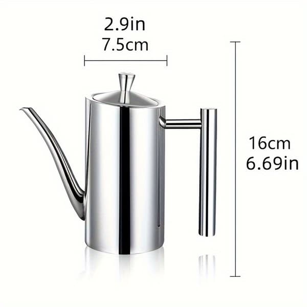 Oliedispenser i rustfrit stål med drypfri tud og håndtag til madlavning i køkkenet 500ml