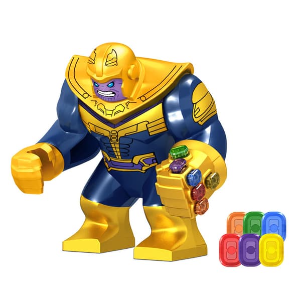 Thanos 8 cm:n toimintahahmo Infinity Gauntlet & Sword -rakennuspalikkalelu-FX-