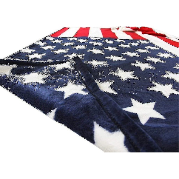 Kaste Tæppe Flanel Mikrofiber Tæppe Varmt Sengetæppe Usa Flag Fleece Rejsetæppe Blød Berøring