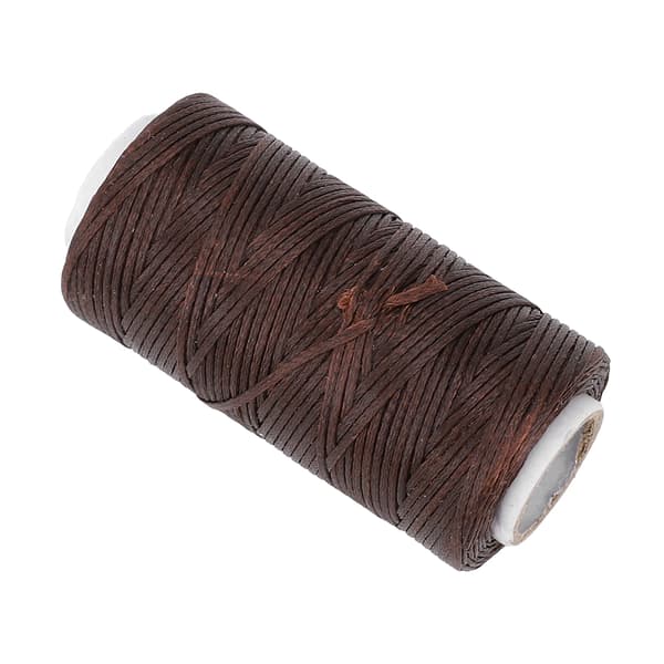 5 ruller vokset tråd 150D manuell DIY håndsøm flat vokset tråd fiber monofilament linje kaffe-FX-