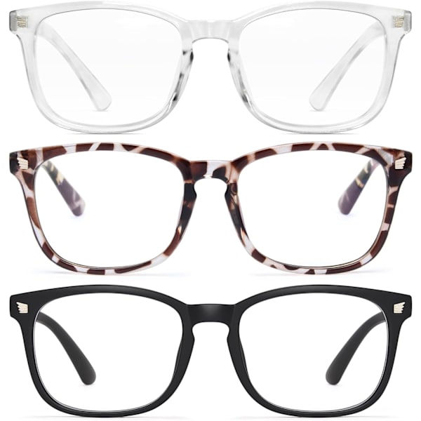 Blålysblokerende computerbriller Anti-UV Mat Sort & Leopard-FX-