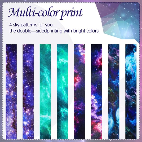 4-pack Starry Sky Lanyards with Colorful Detachable Badges, N-FX-