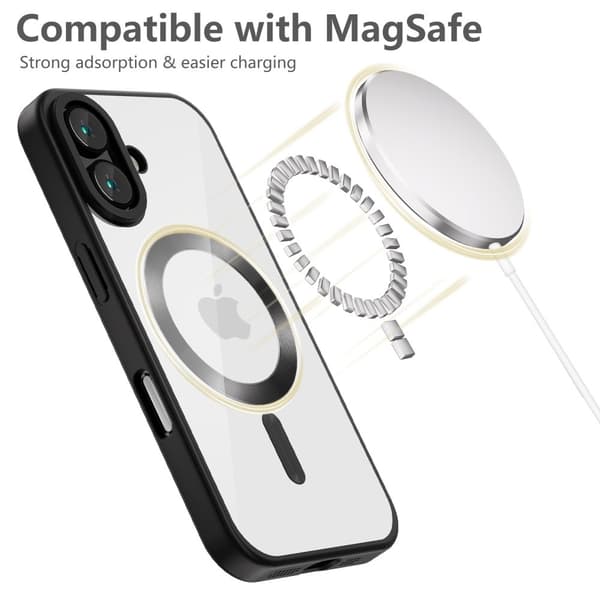 Tech-Protect iPhone 16 -kuori MagSafe MagFlex Satin Musta-FX-