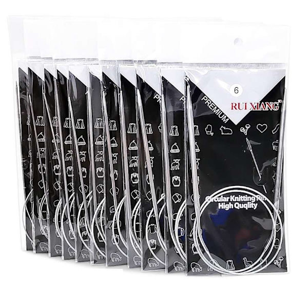 11 pcs Needles 65cm, Circular Needles, Tools for Knitting Projects Silver-FX-