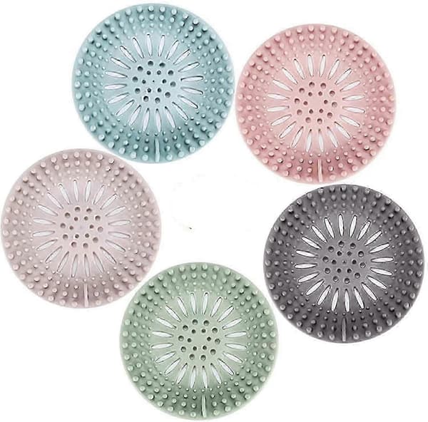 Hårfälla Håruppsamlare Hållbar Silikon 5-pack Filter Kompatibel med Kök Badrum Badkar, Hårfälla Duschavloppsskydd, Avloppshåruppsamlare-FX-